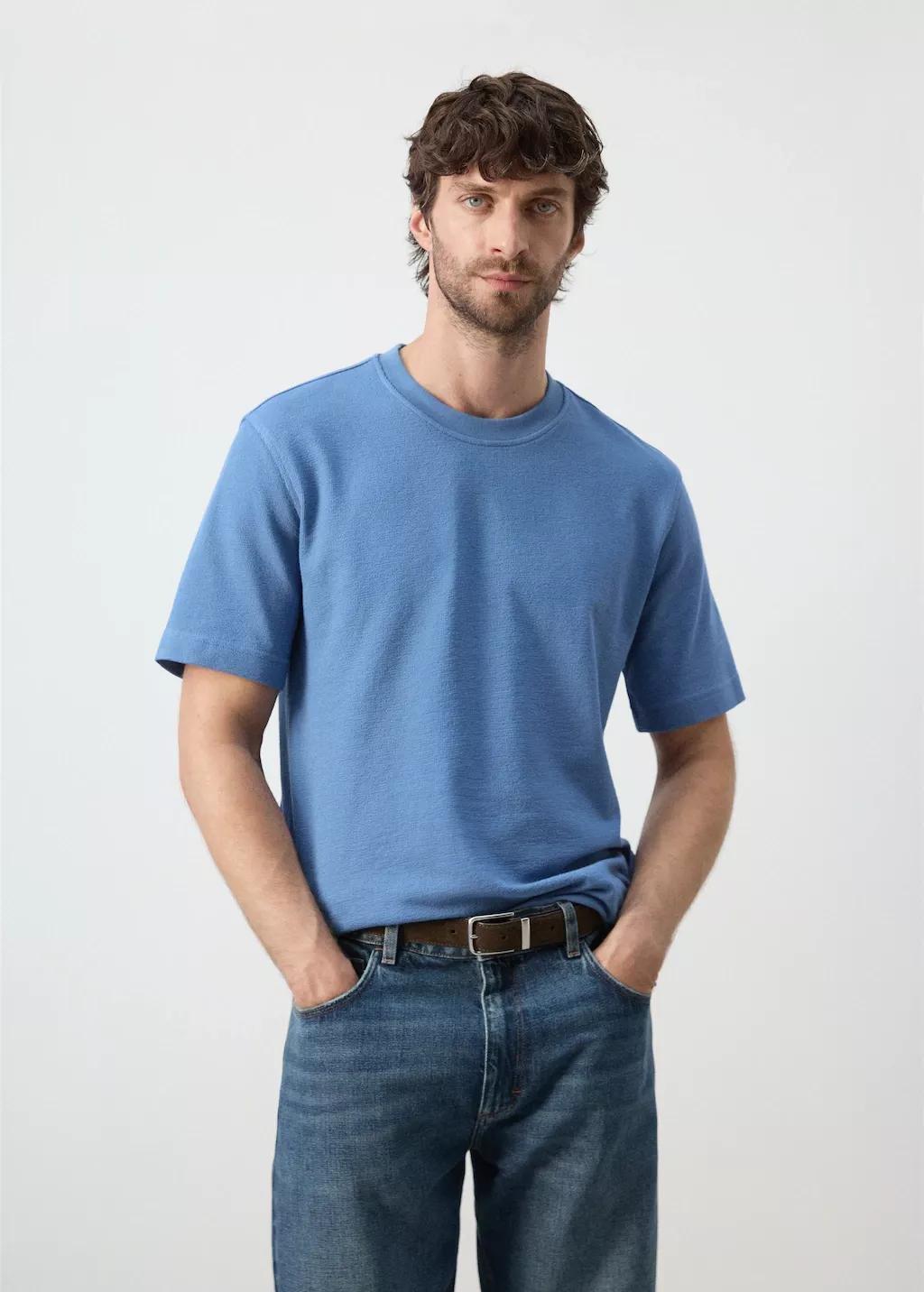 Blue Cotton T-Shirt Regular Fit, 0201_51, large image number 3