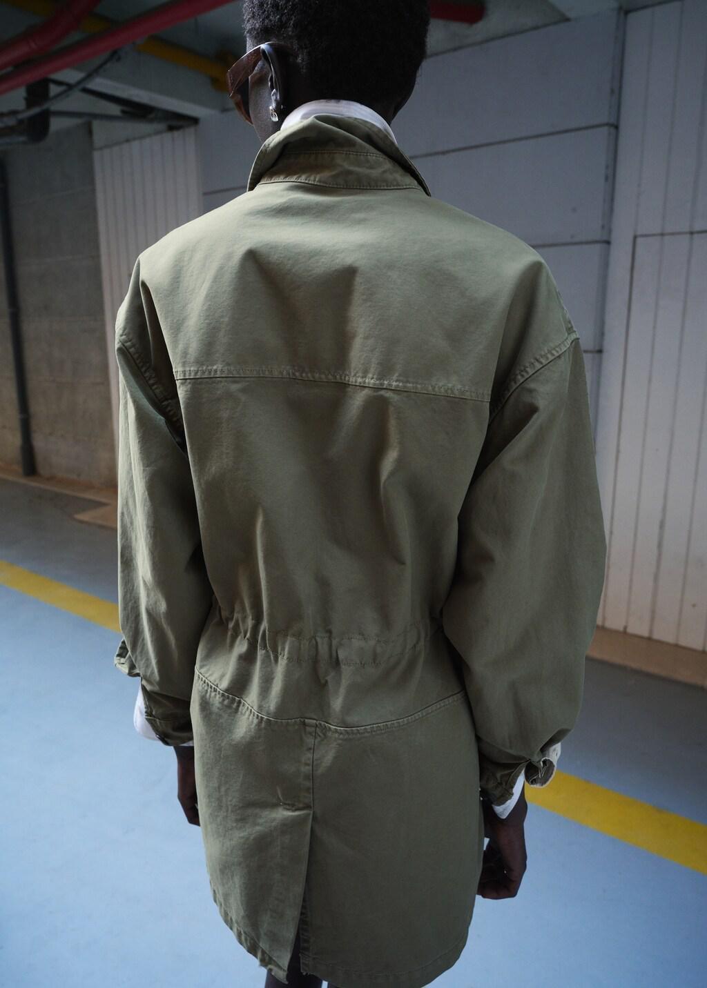 Khaki Oversized Denim Parka, 0201_37, large image number 2