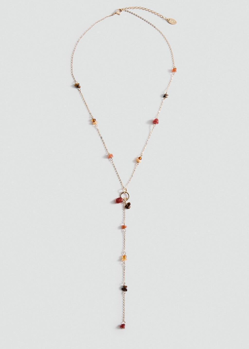 Gold Beads Pendant Necklace, 0201_OR, large image number 4