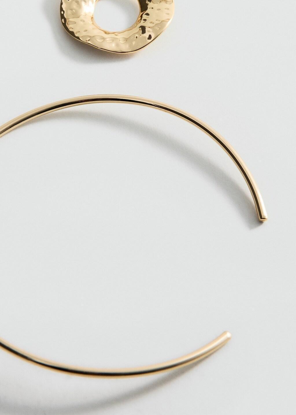 Gold Rigid Circular-Design Necklace, Gold, large image number 1