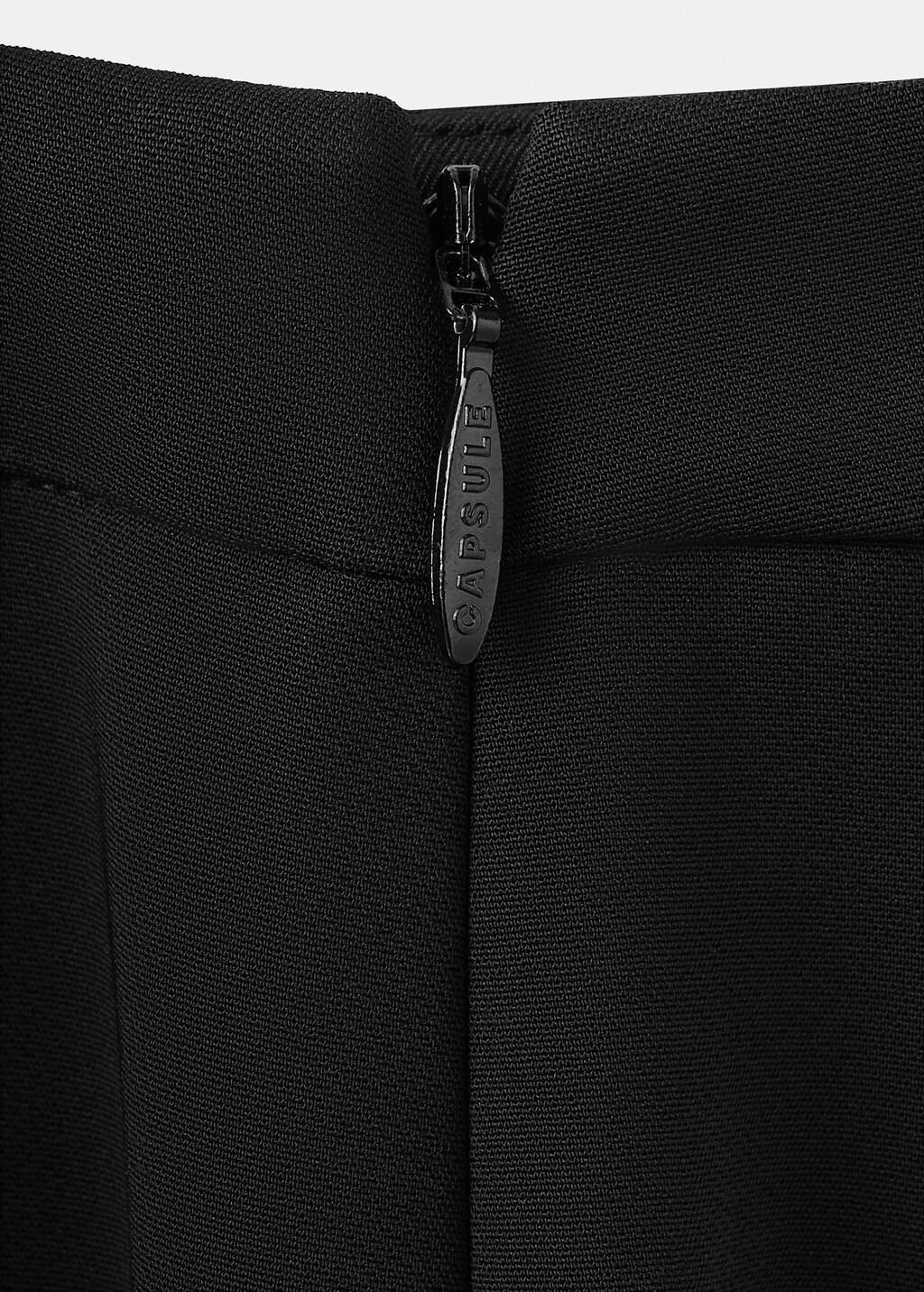 Black High-Waist Flared Trousers, Black, large image number 1