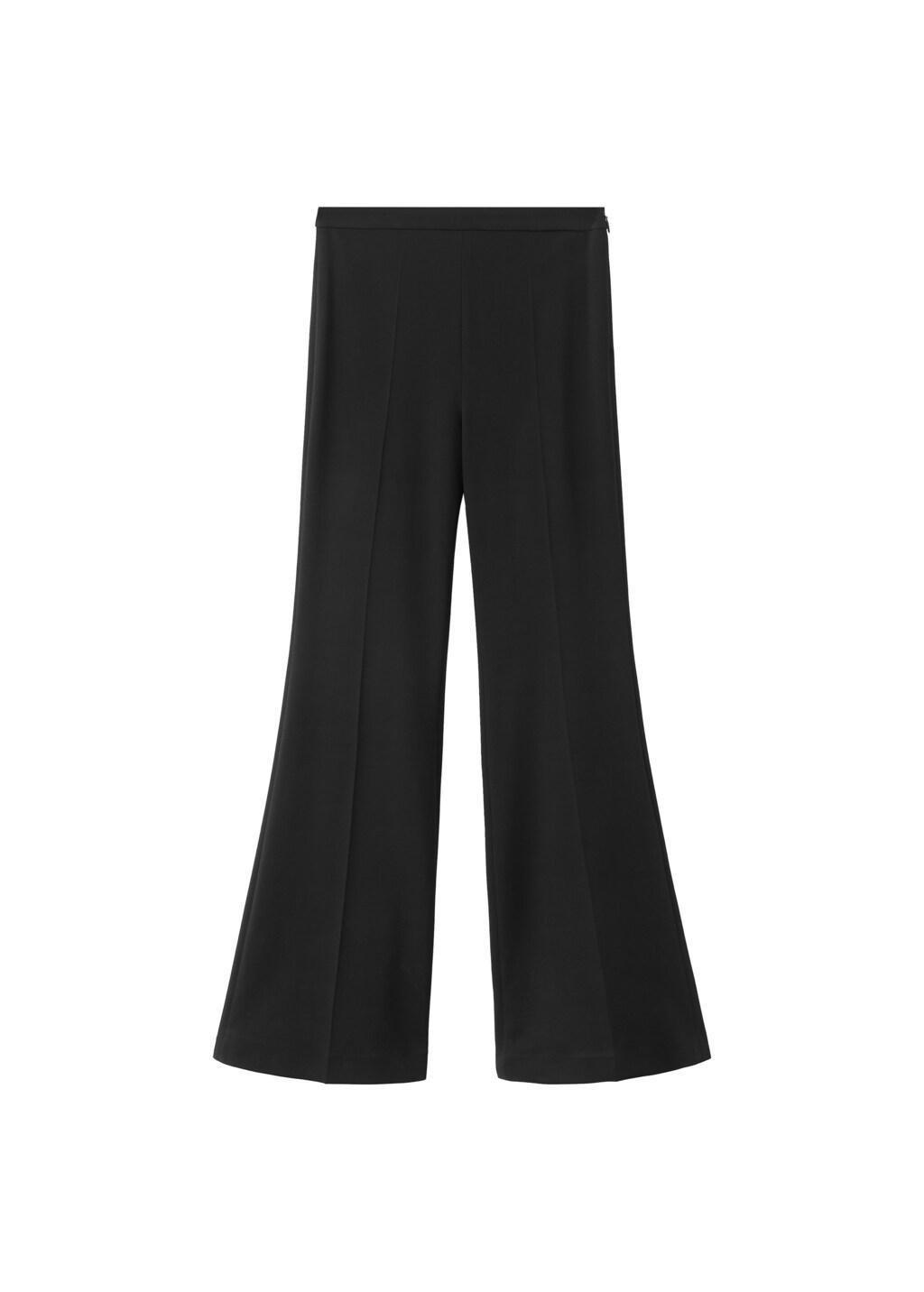 Black High-Waist Flared Trousers, Black, large image number 5