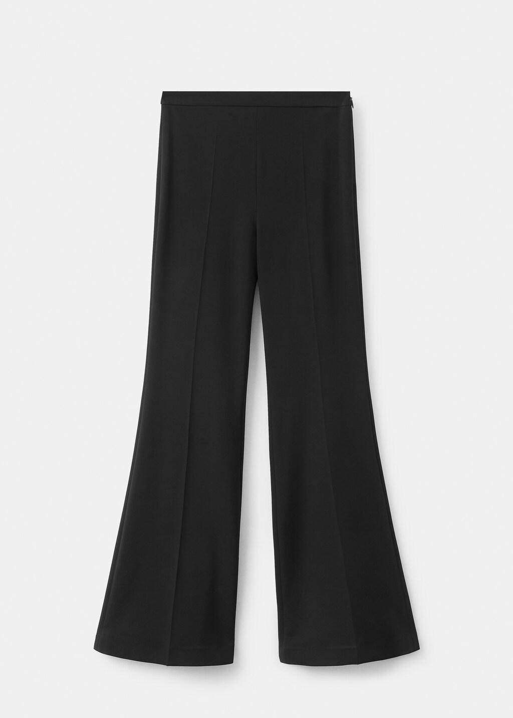 Black High-Waist Flared Trousers, Black, large image number 6
