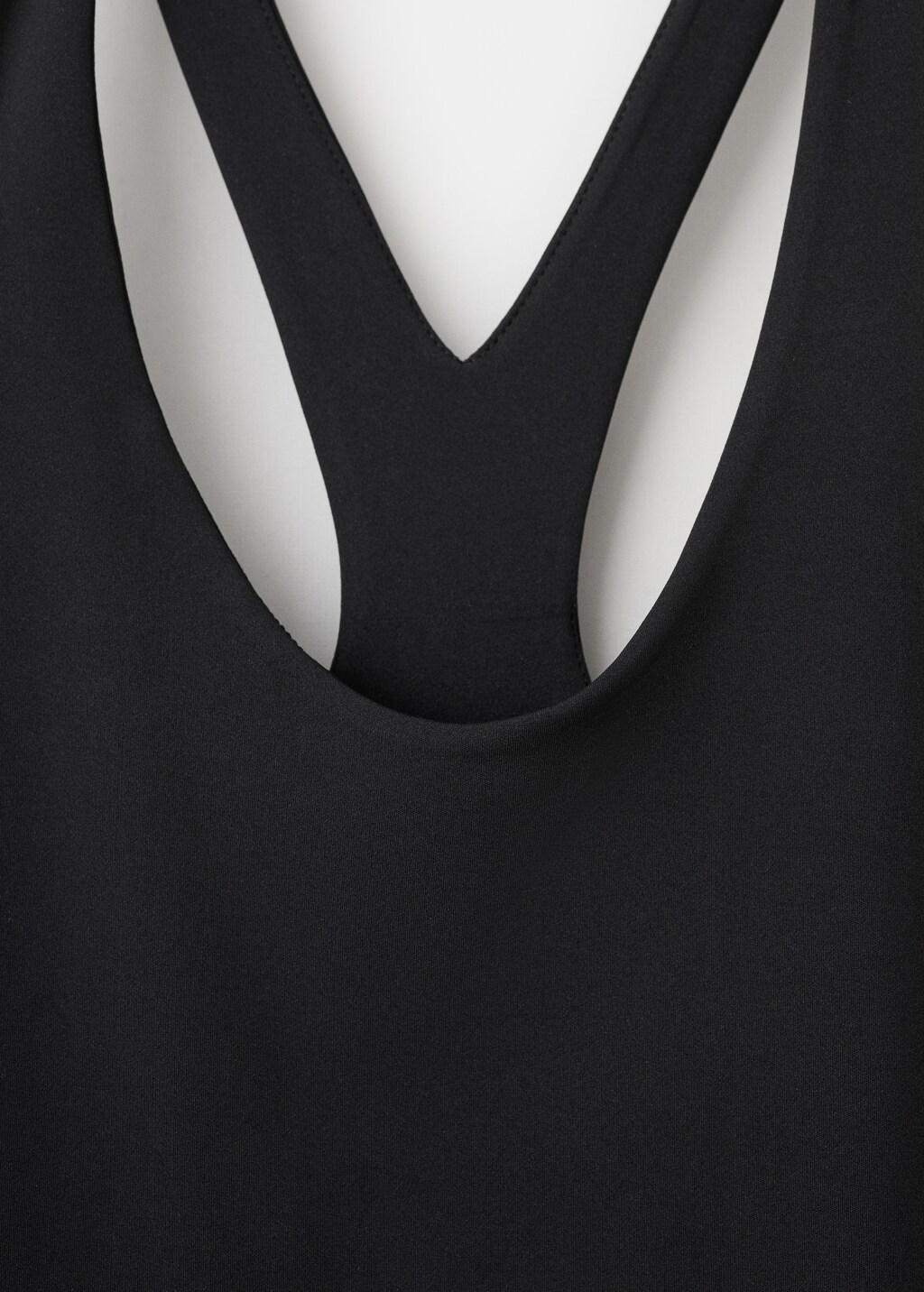 Black Fitted Bodysuit With Open Back, Black, large image number 5