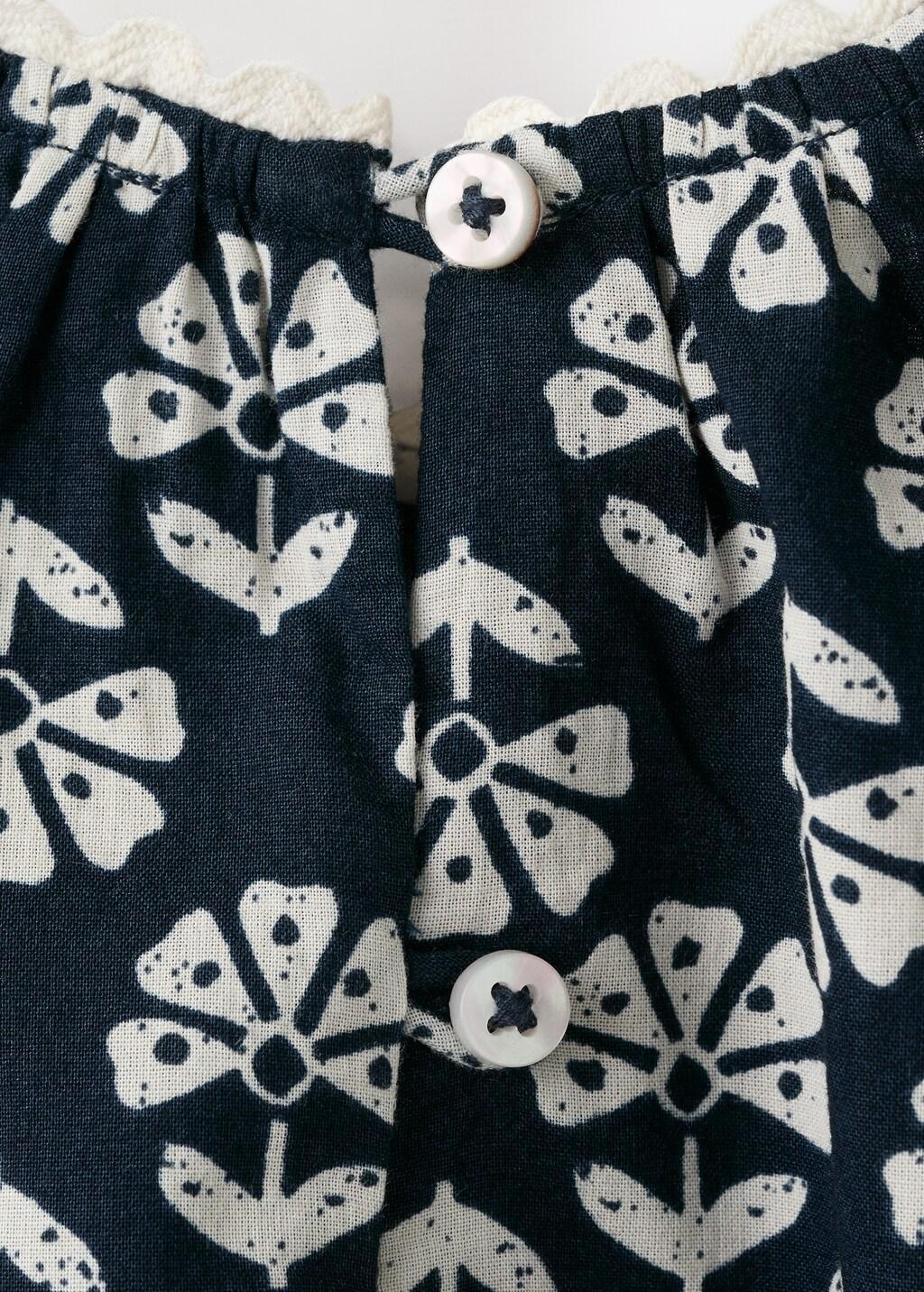 Navy Floral-Print Midi-Dress, Baby Girl, Navy, large image number 0