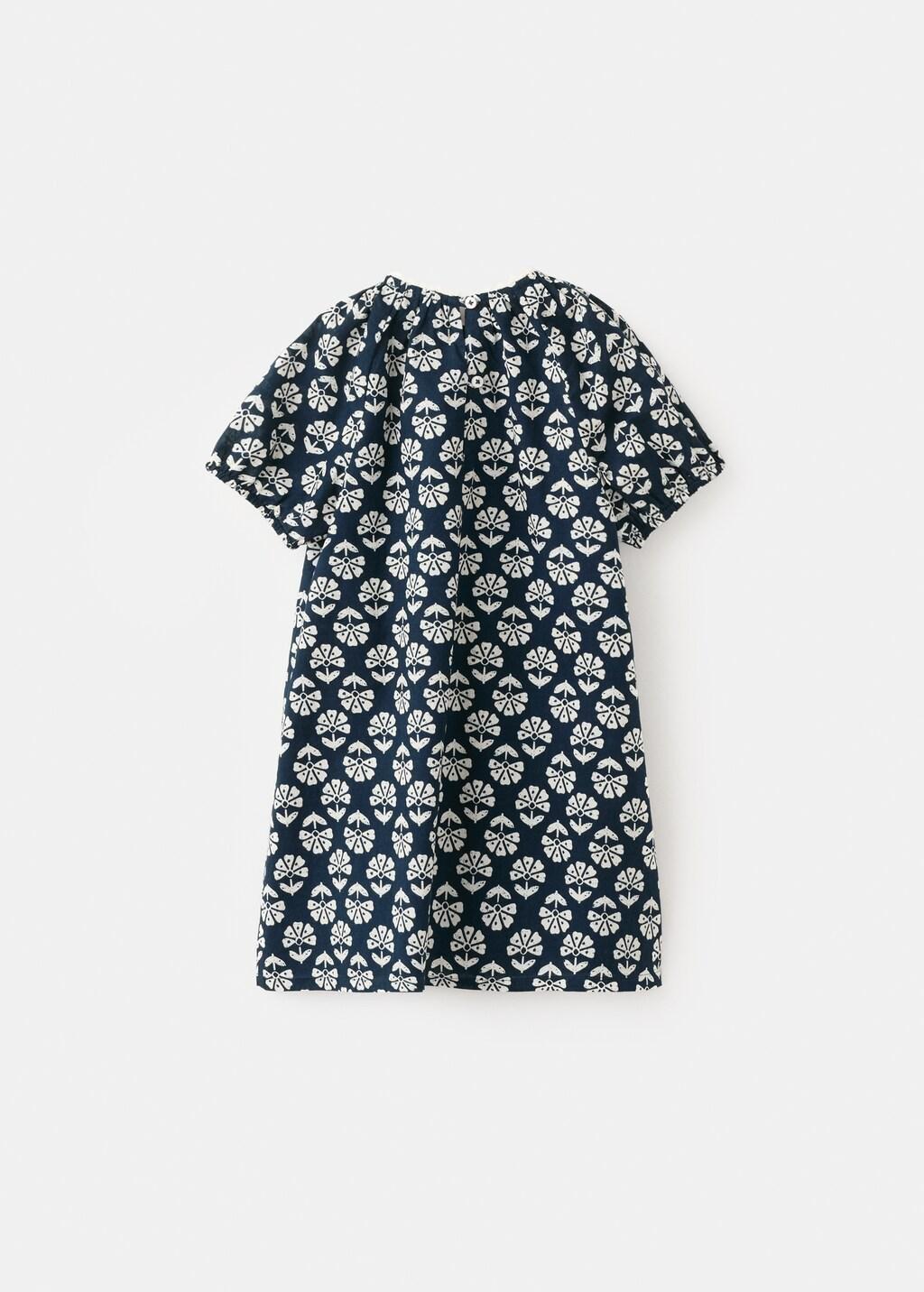 Navy Floral-Print Midi-Dress, Baby Girl, Navy, large image number 1