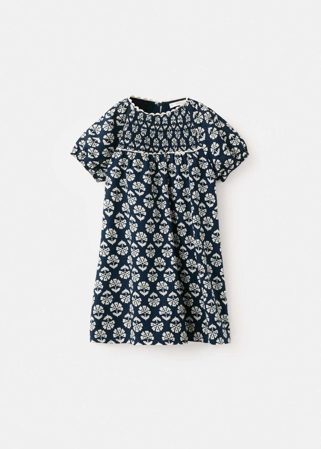 Navy Floral-Print Midi-Dress, Baby Girl, Navy, large image number 4