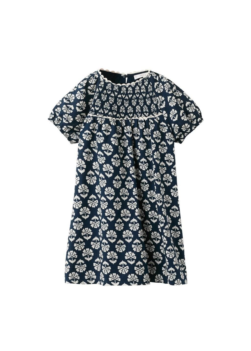 Navy Floral-Print Midi-Dress, Baby Girl, Navy, large image number 6