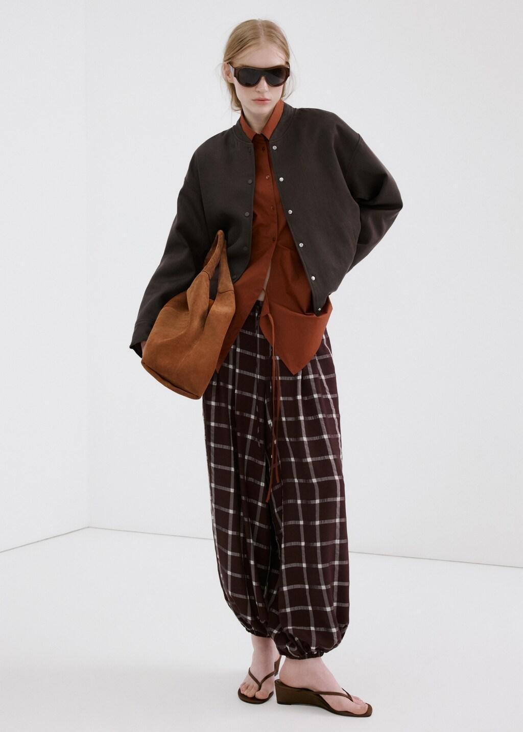 Purple Lyocell Bomber Jacket, Medium Purple, large