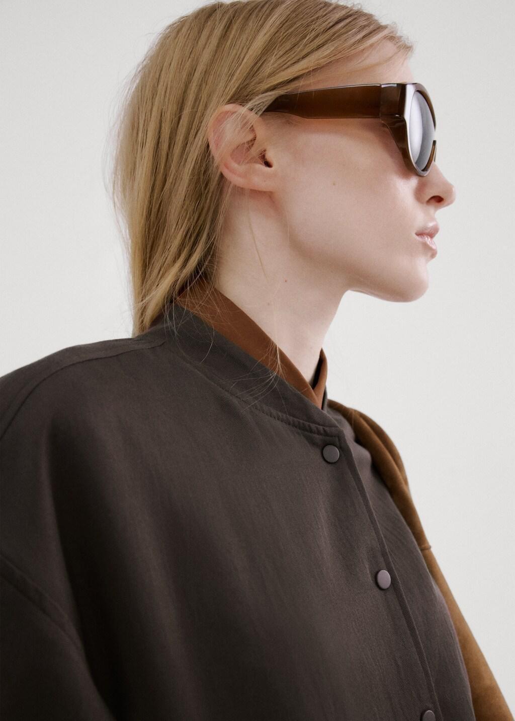 Purple Lyocell Bomber Jacket, Medium Purple, large image number 6