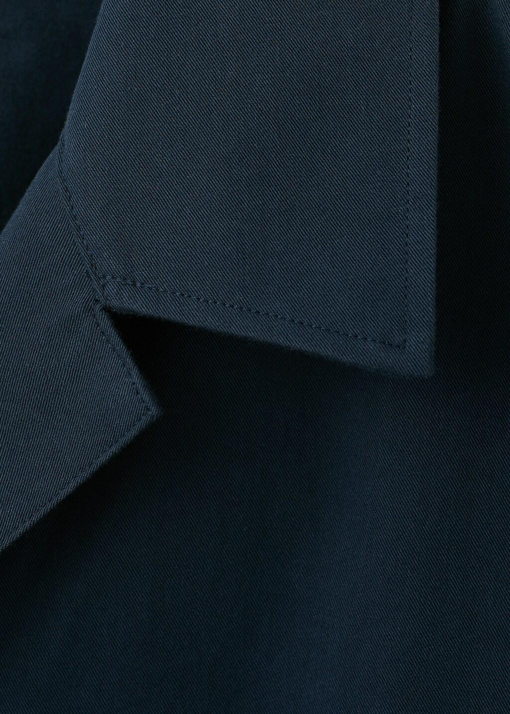 Navy Bowling Collar Cotton Shacket, Navy, large image number 1