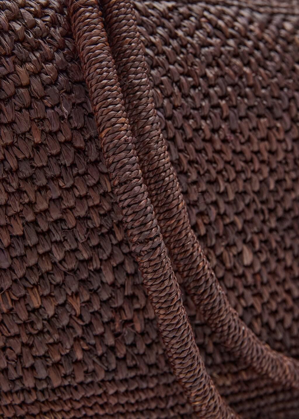 DARK BROWN 100% raffia shopper bag, 0201_32, large image number 2