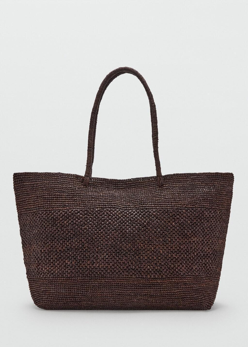 DARK BROWN 100% raffia shopper bag, 0201_32, large image number 4