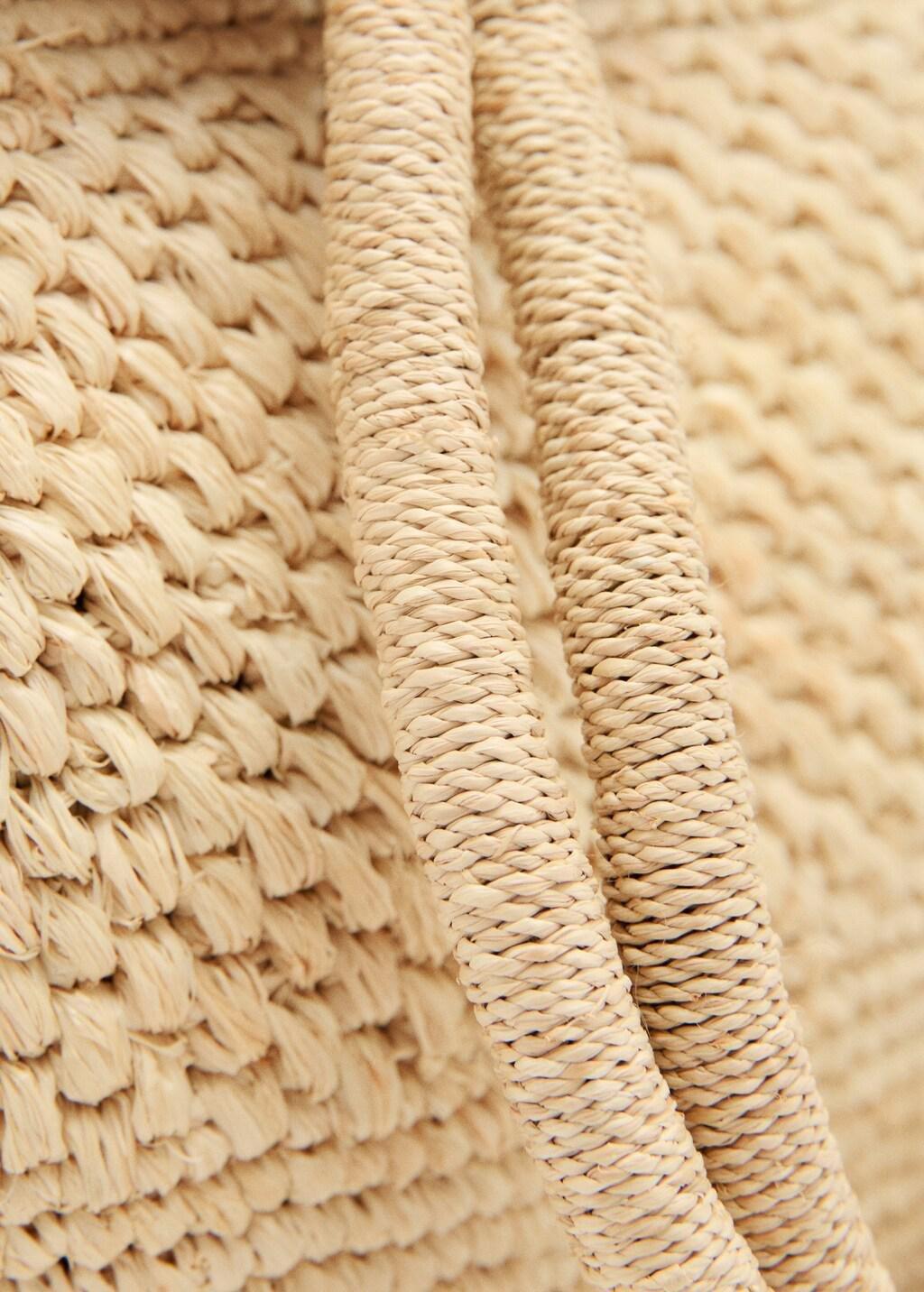 LIGHT BEIGE 100% raffia tote bag, 0201_08, large image number 2