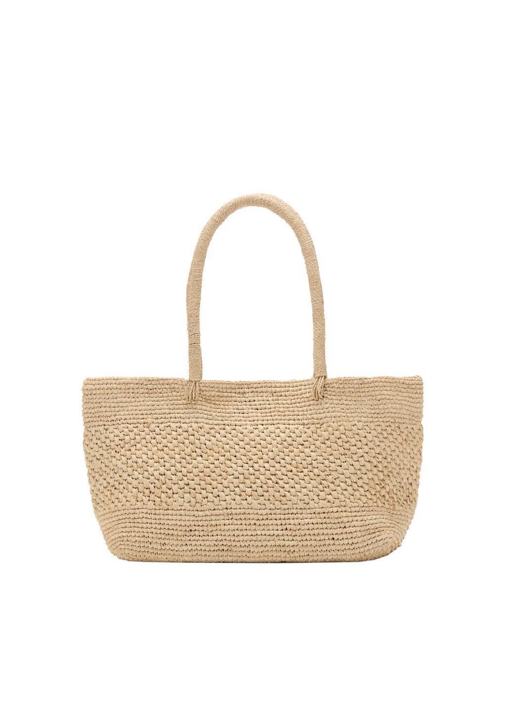 LIGHT BEIGE 100% raffia tote bag, 0201_08, large image number 3