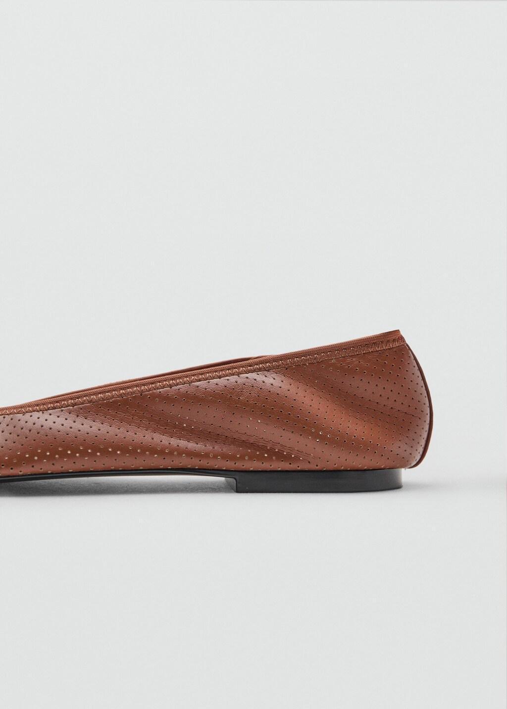 Brown Cut-Out Bow Ballerinas, 0201_CG, large image number 2