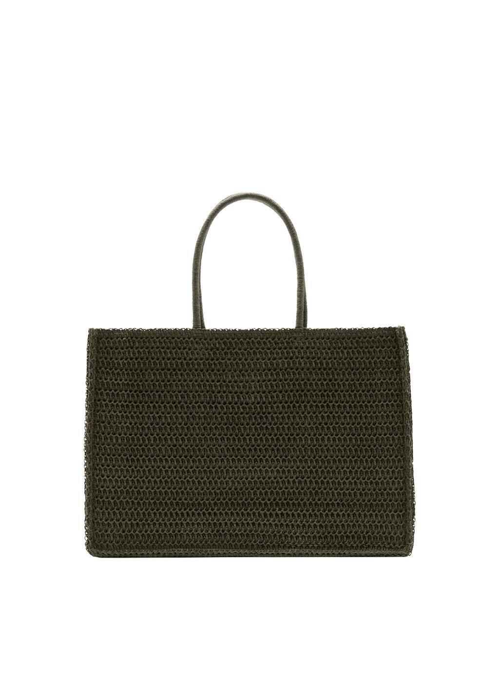 Khaki Natural Fibre Tote Bag, 0201_37, large image number 2