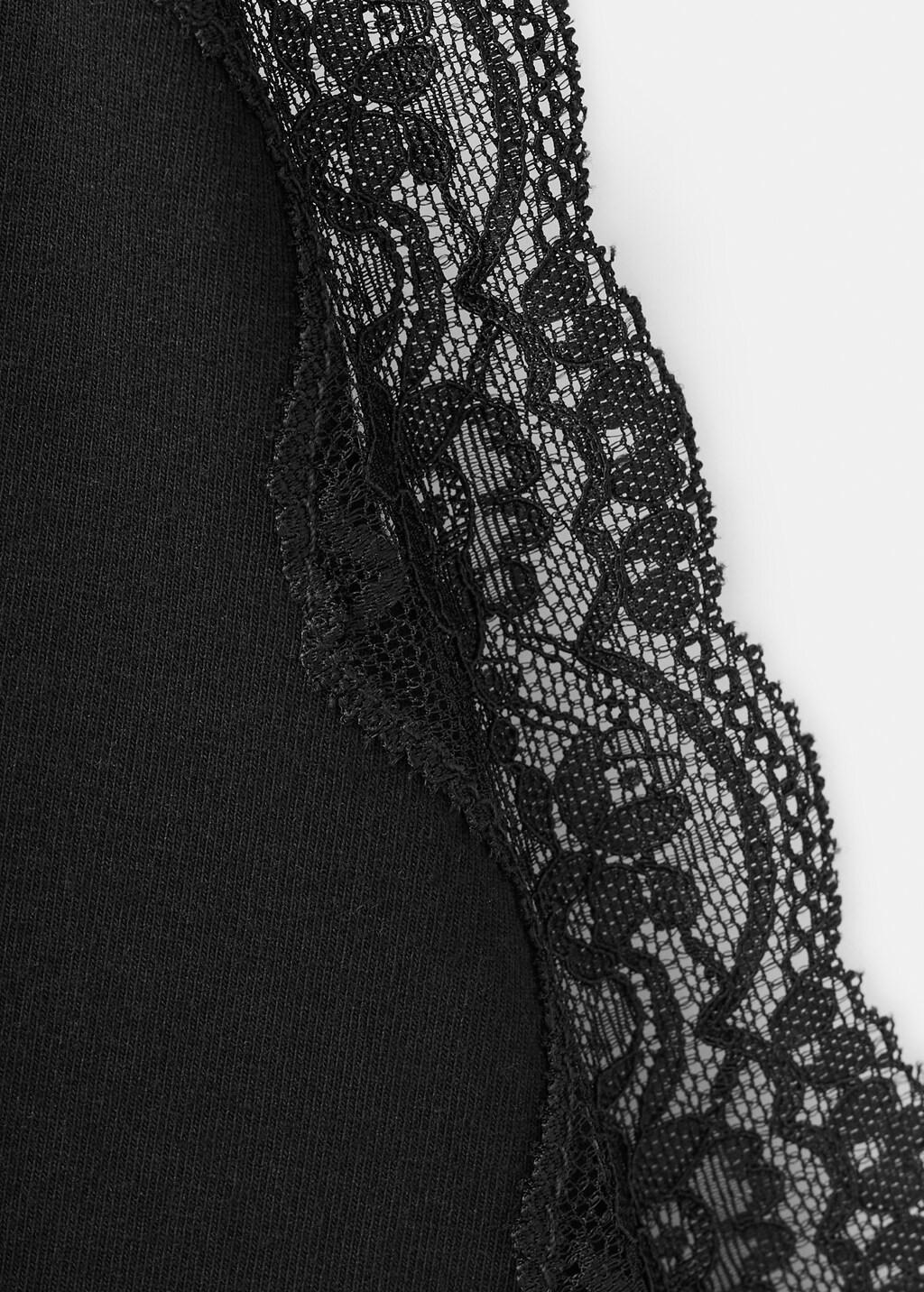 Black Lace Trim Top, 0201_99, large image number 1