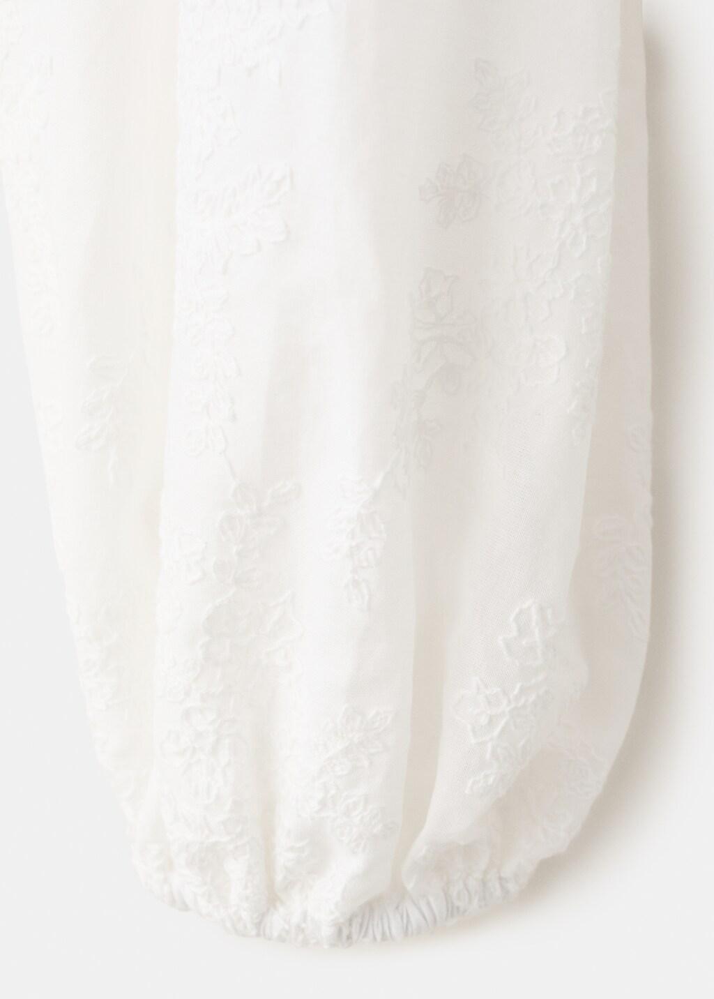 White Ruffled Embroidered Blouse, Natural White, large image number 5