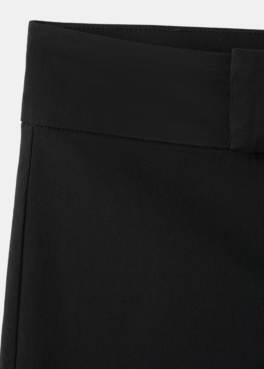 Black Straight-Leg Trousers With Belt Loops, Black, large image number 1
