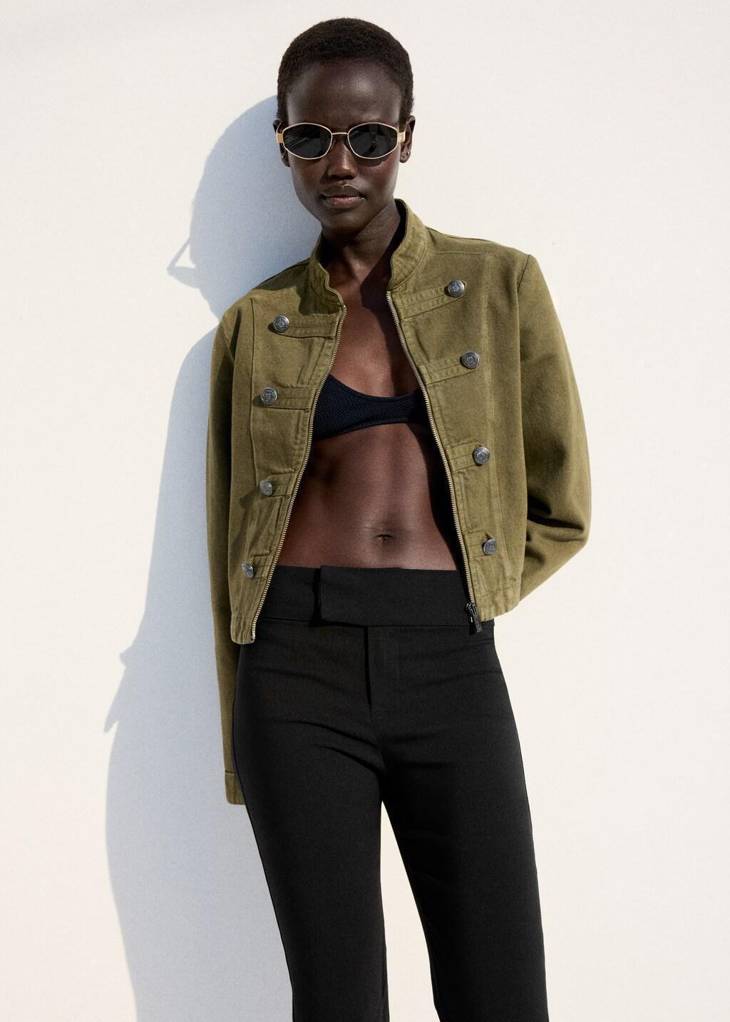 Black Straight-Leg Trousers With Belt Loops, Black, large image number 4