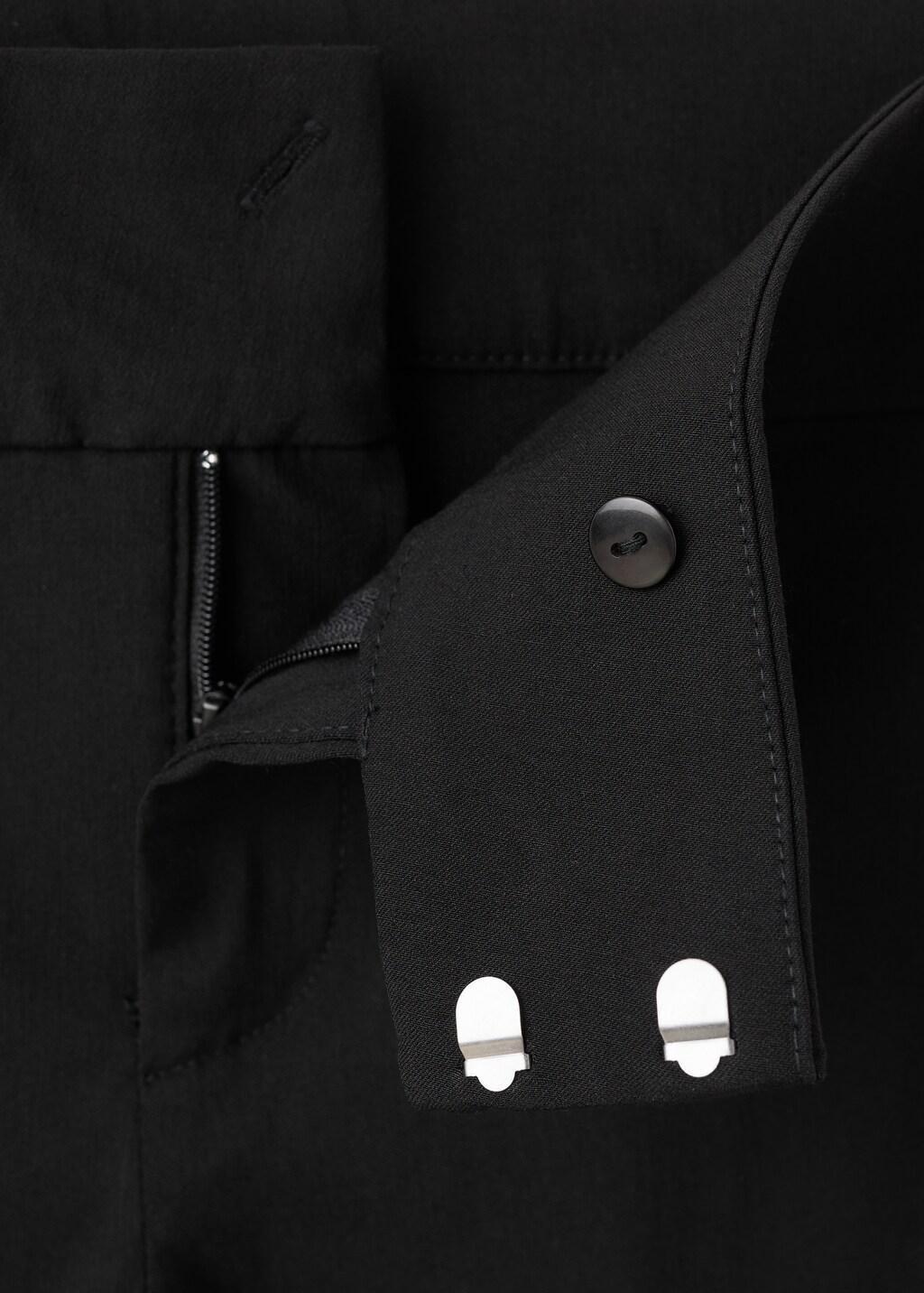 Black Straight-Leg Trousers With Belt Loops, Black, large image number 5