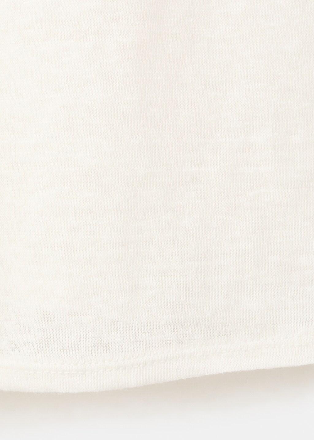 White V-Neck Linen T-Shirt, 0201_02, large image number 5