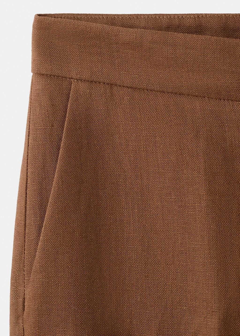 Brown Linen Suit Trousers, Brown, medium