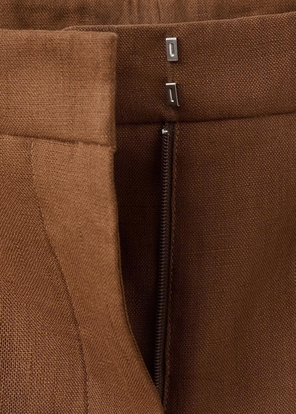 Brown Linen Suit Trousers, 0201_30, large image number 4