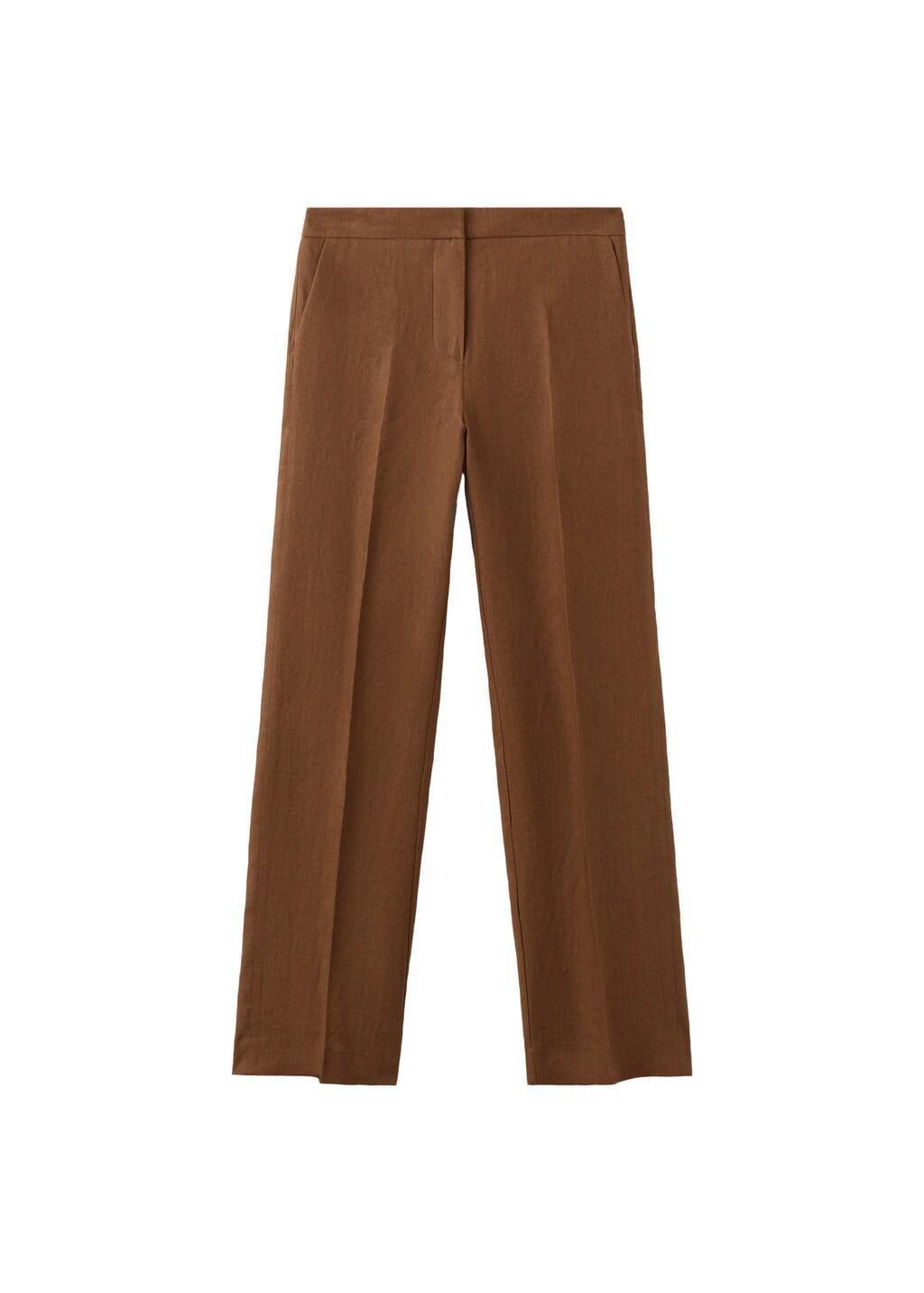 Brown Linen Suit Trousers, 0201_30, large image number 7