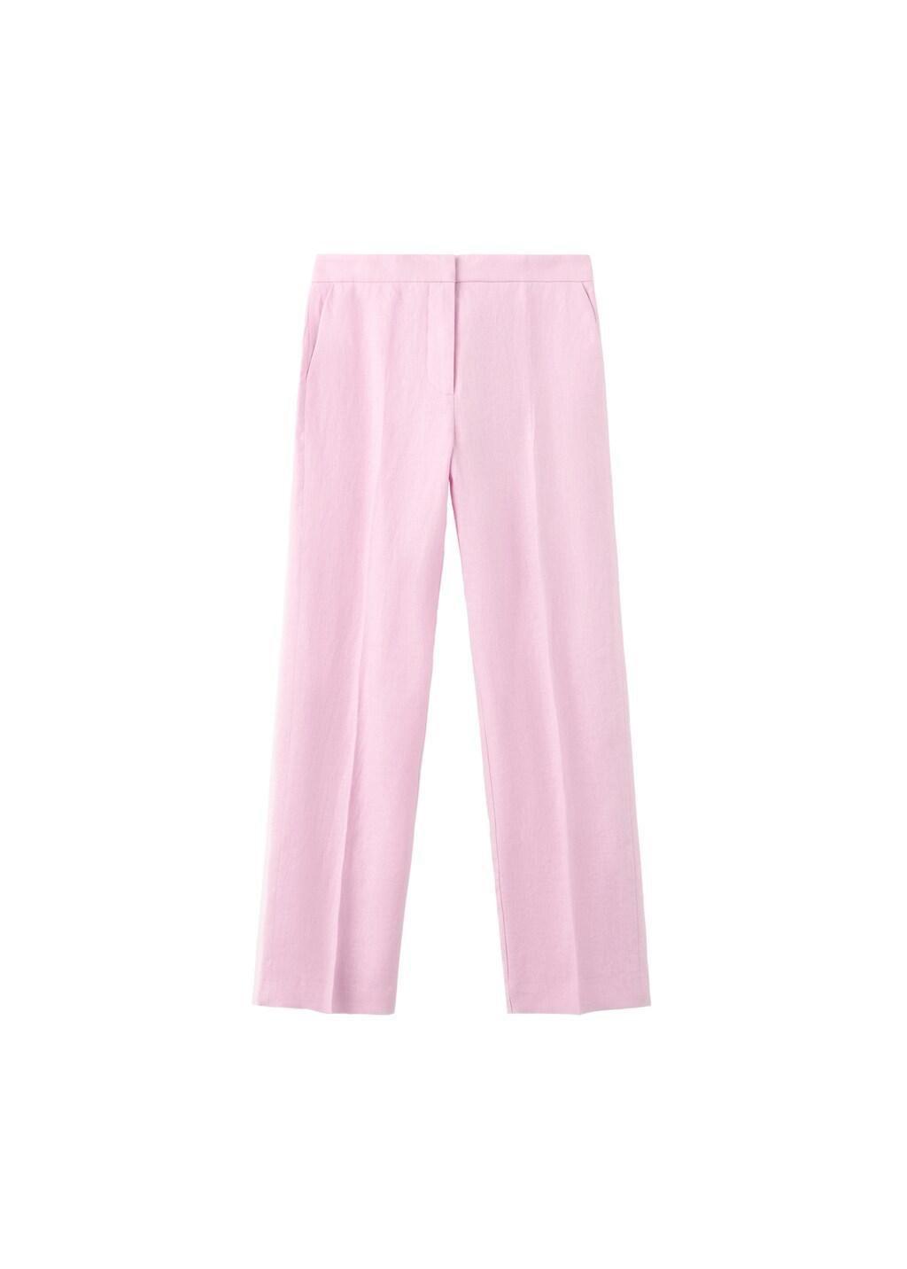 Pink Linen Suit Trousers, 0201_85, large image number 7