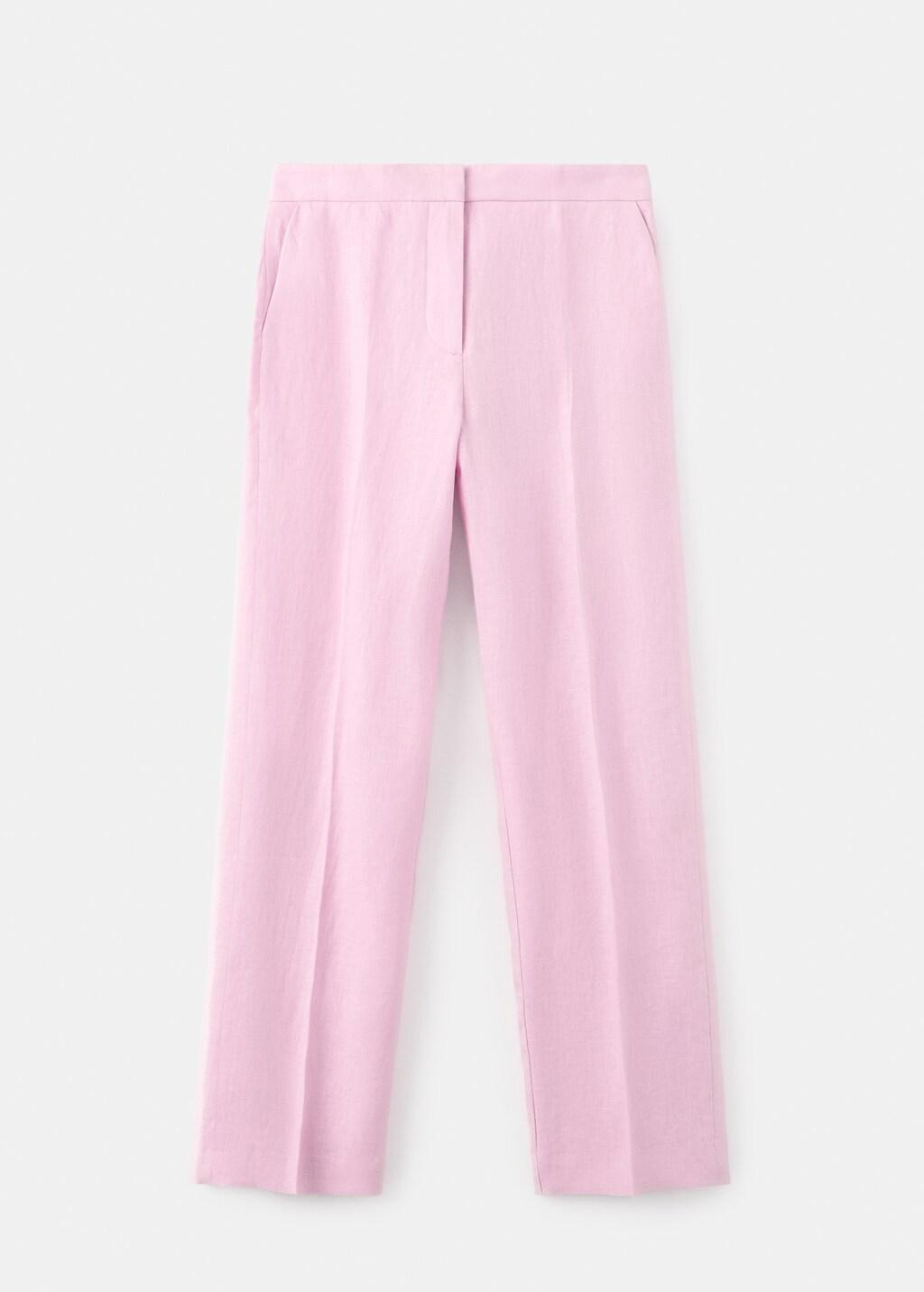 Pink Linen Suit Trousers, 0201_85, large image number 8