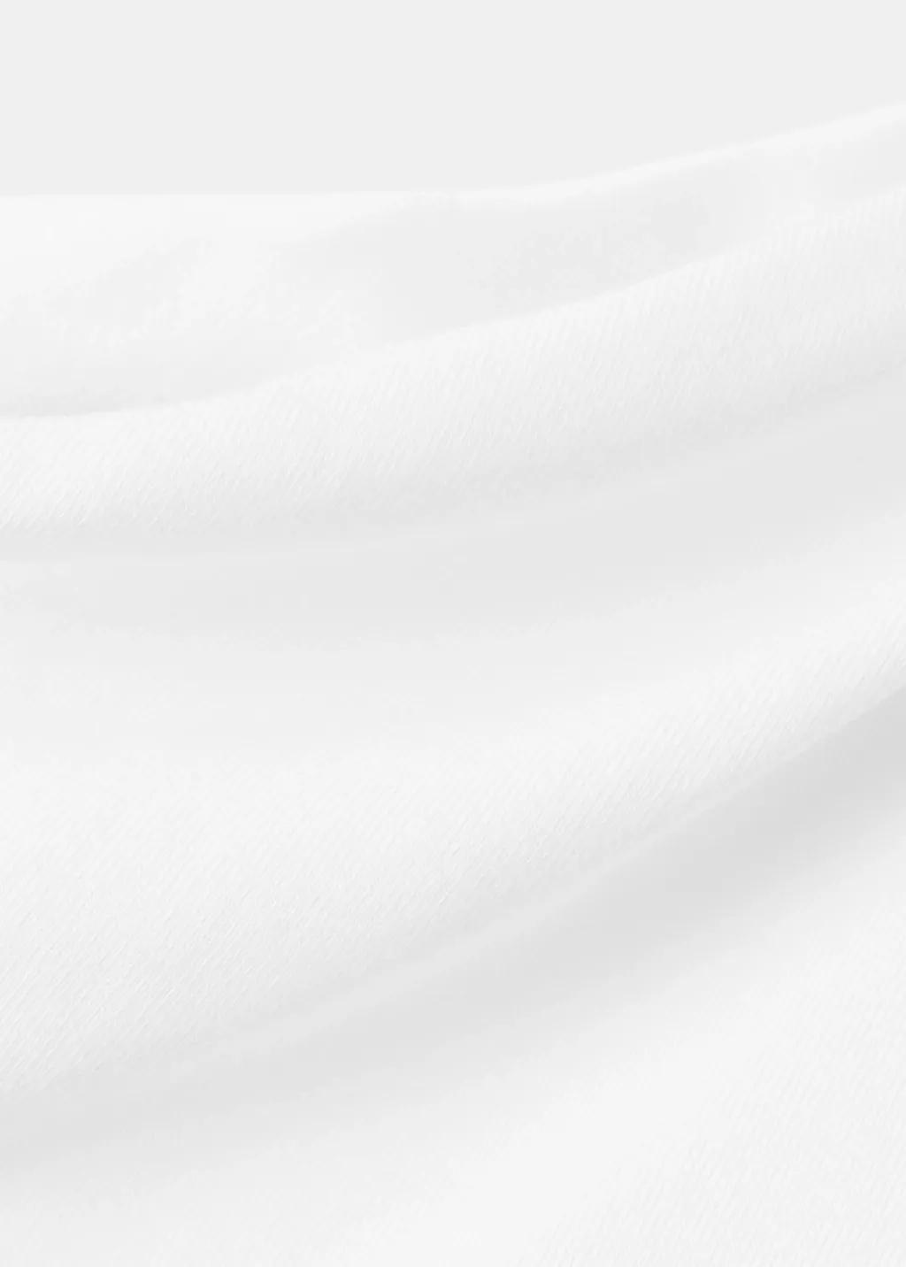 White Asymmetric Ruched Top, White, large image number 1