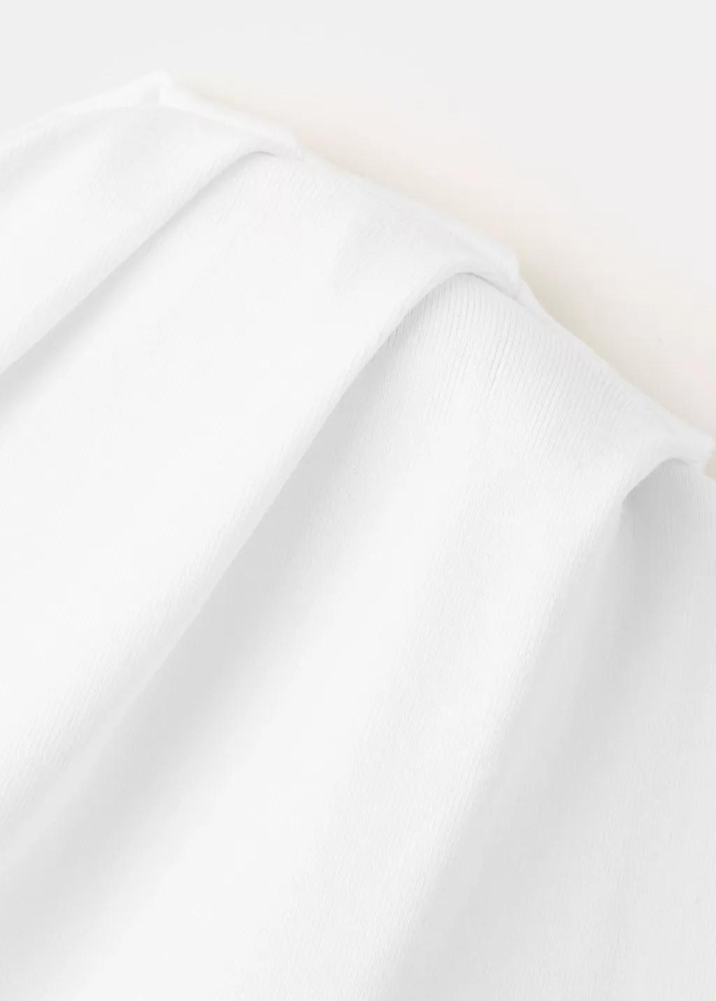 White Asymmetric Ruched Top, White, large image number 4