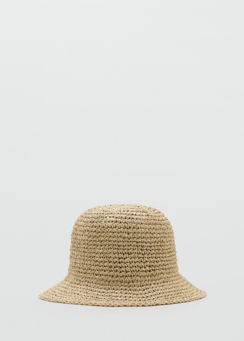 Beige Lurex Natural Fibre Bucket Hat, 0201_08, large image number 3