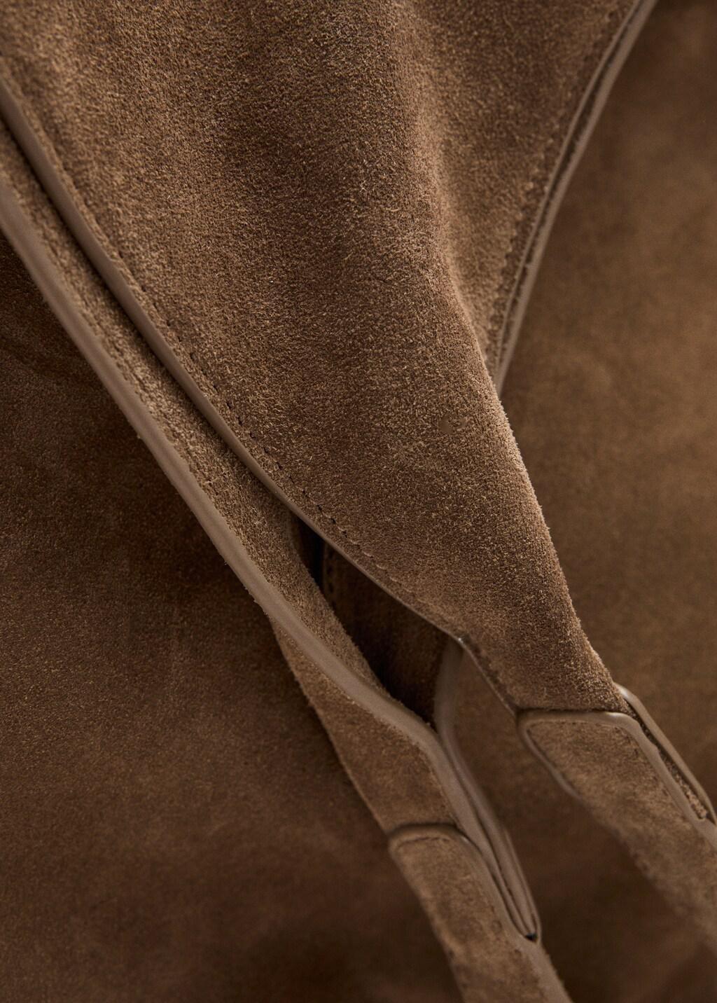 Brown Suede Shoulder Bag, Brown, large image number 2