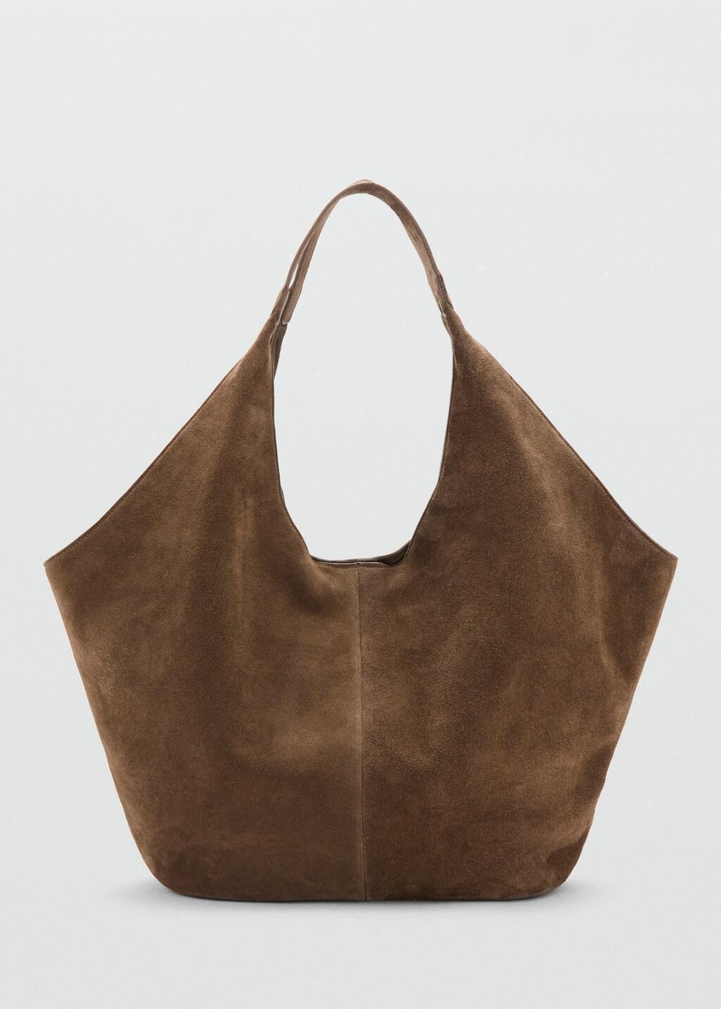 Brown Suede Shoulder Bag, Brown, large image number 4