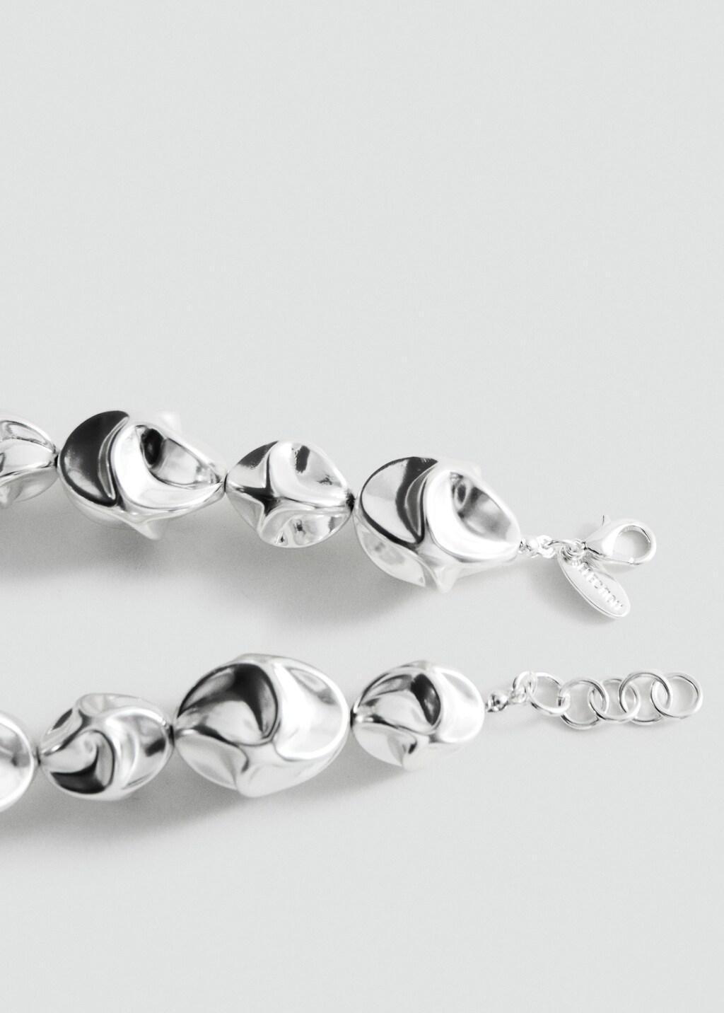 Silver Necklace With Irregular Metallic Pieces, 0201_PL, large image number 2
