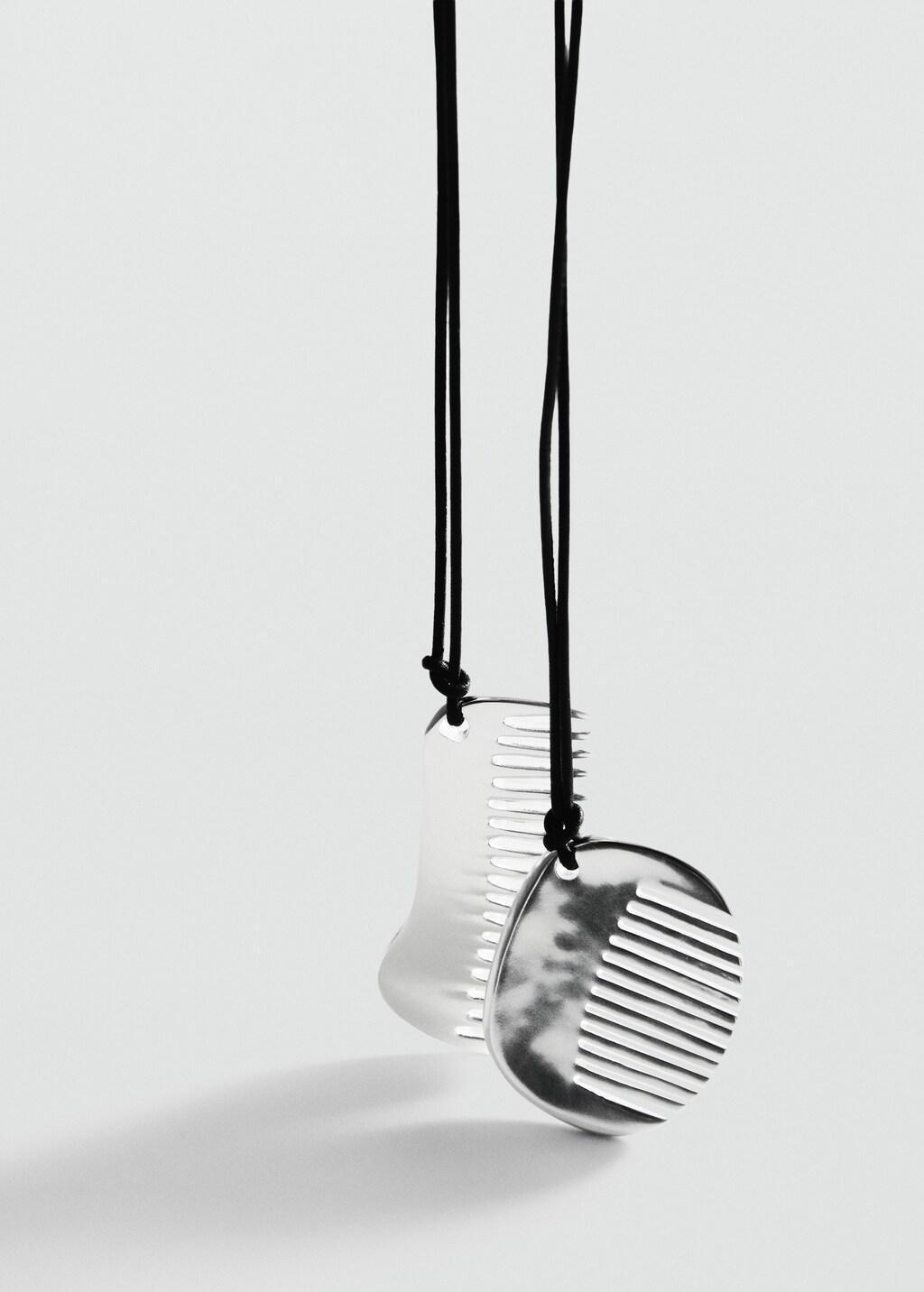 Silver Combined Comb Necklace, 0201_PL, large image number 2