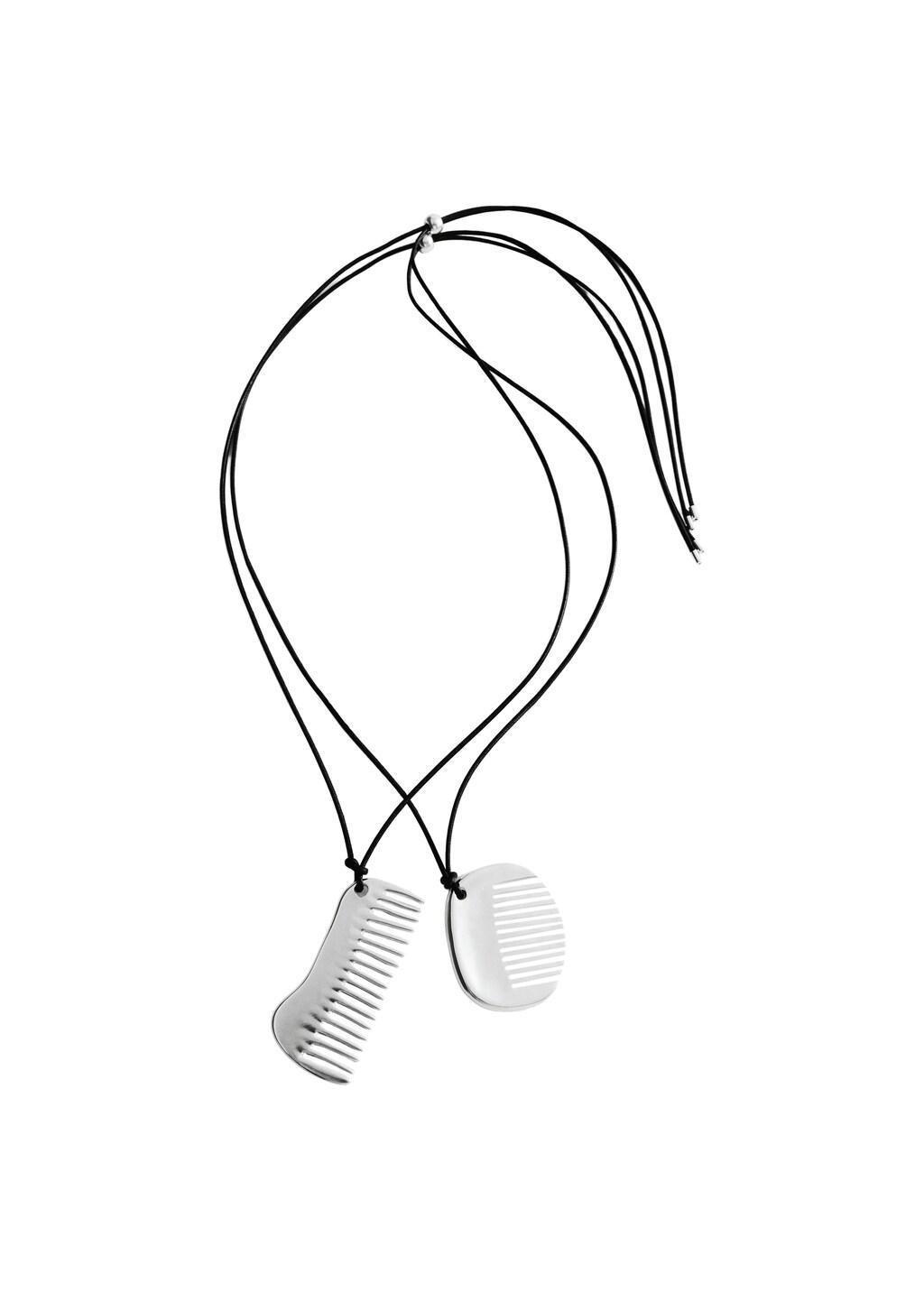 Silver Combined Comb Necklace, 0201_PL, large image number 3