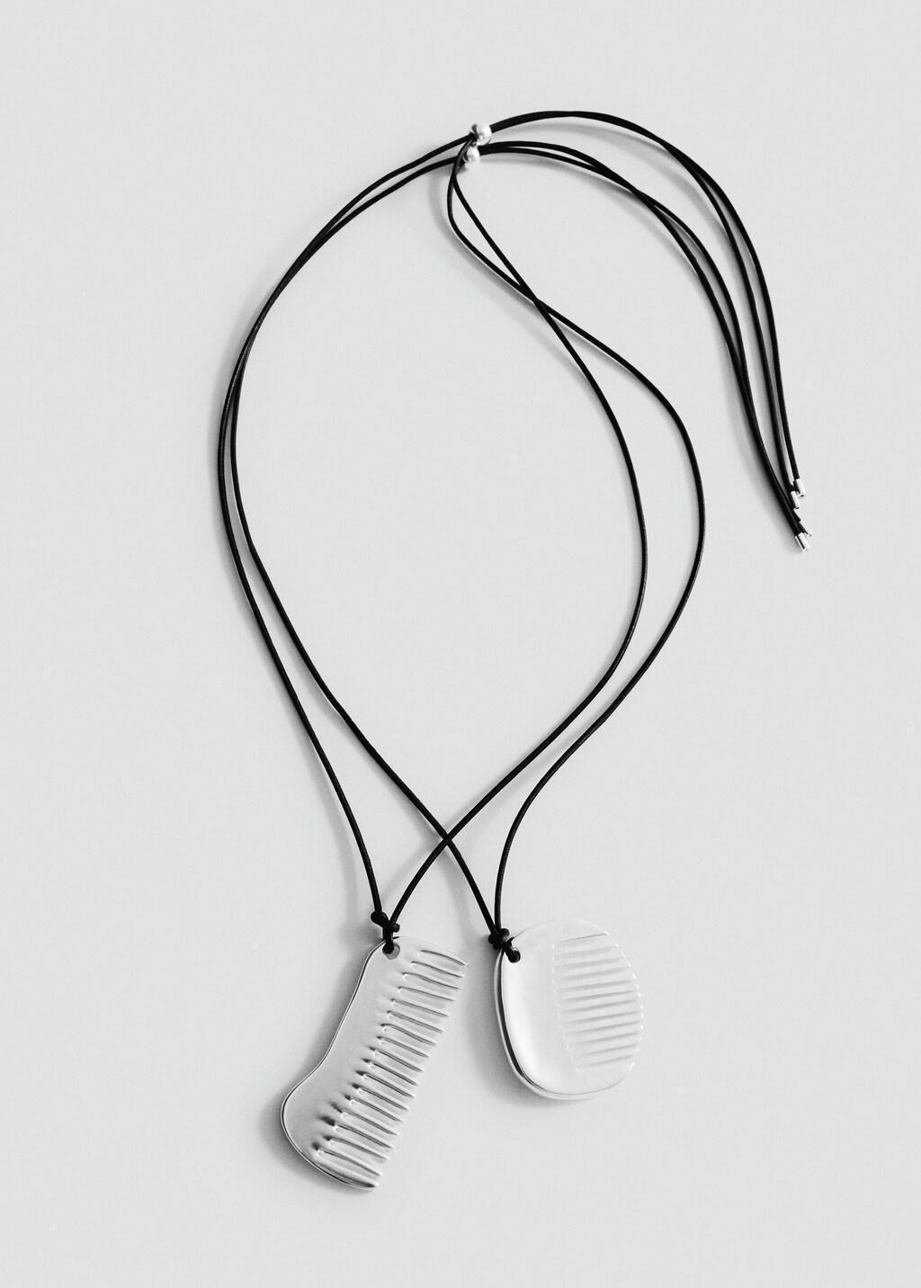 Silver Combined Comb Necklace, 0201_PL, large image number 4