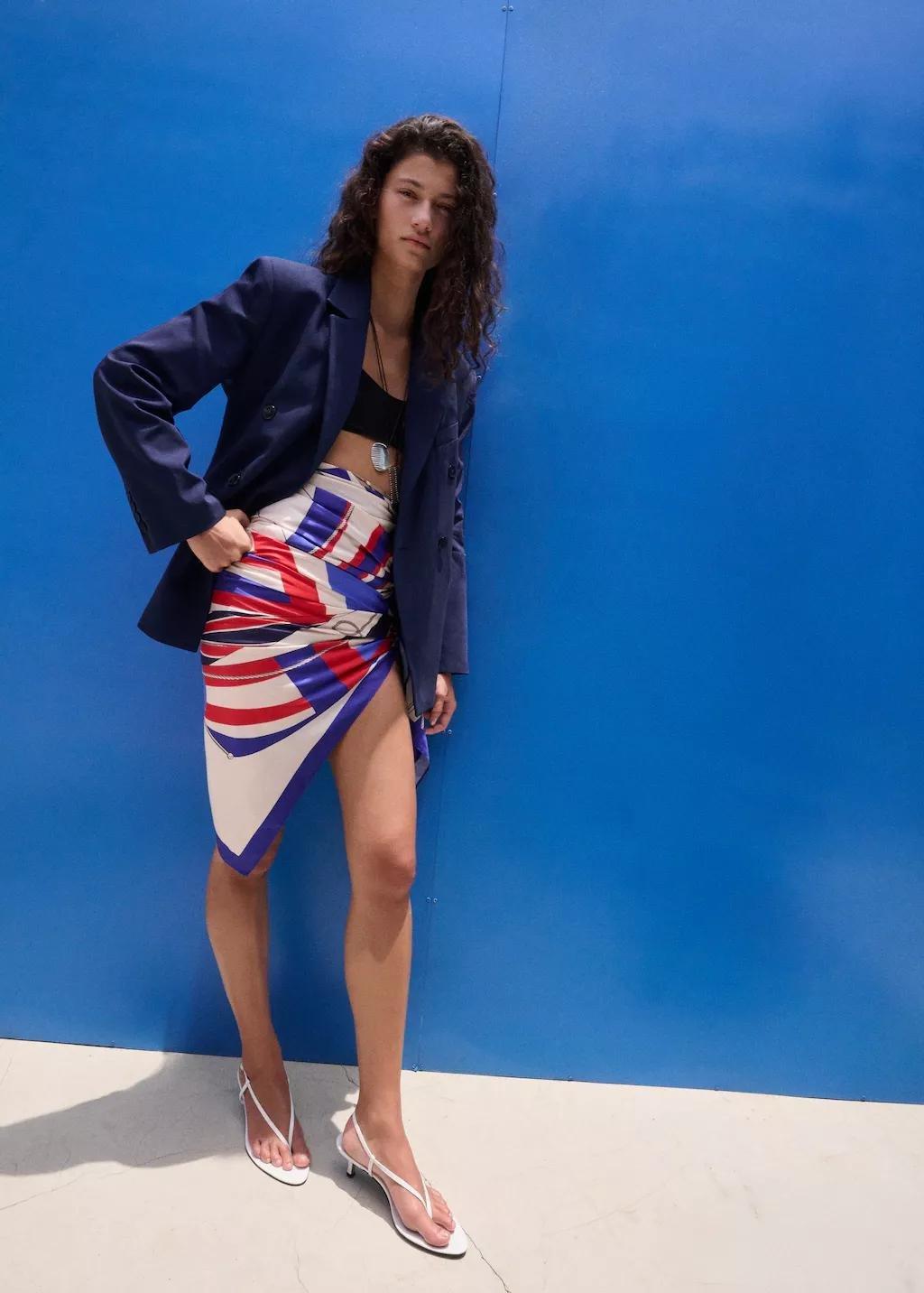 Blue Double-Breasted Suit Jacket, Medium Blue, large image number 0