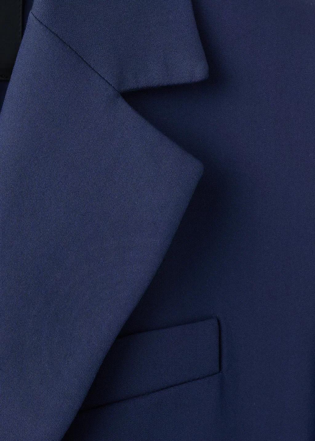 Blue Double-Breasted Suit Jacket, Medium Blue, large image number 1