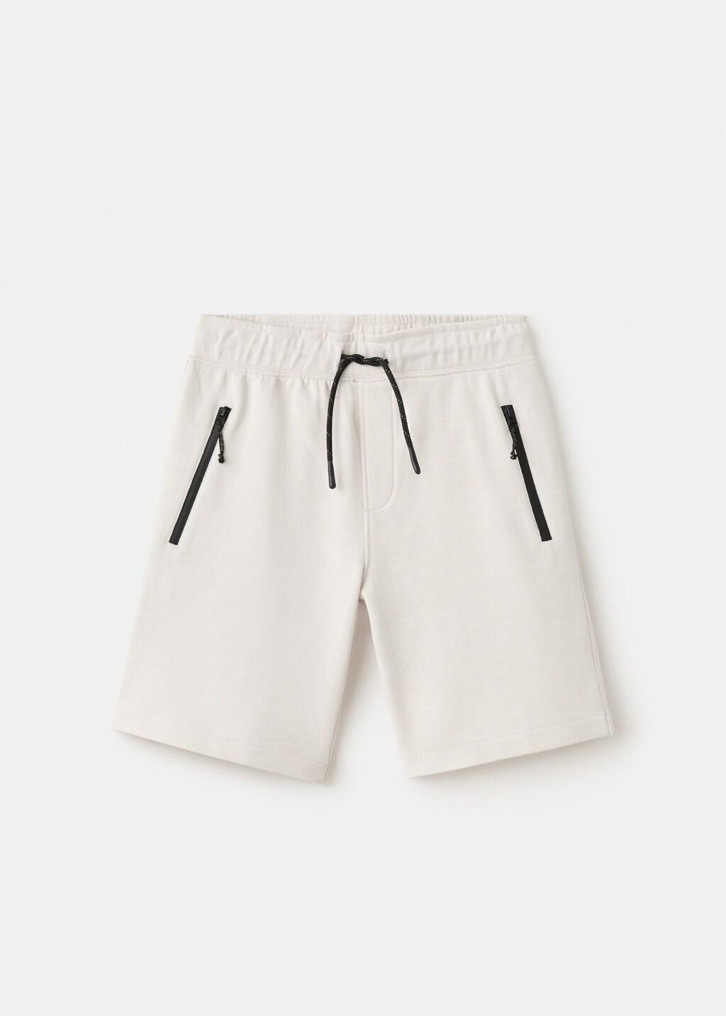 Beige Bermuda Shorts With Drawstring, Kids Boy, 0201_05, large image number 4