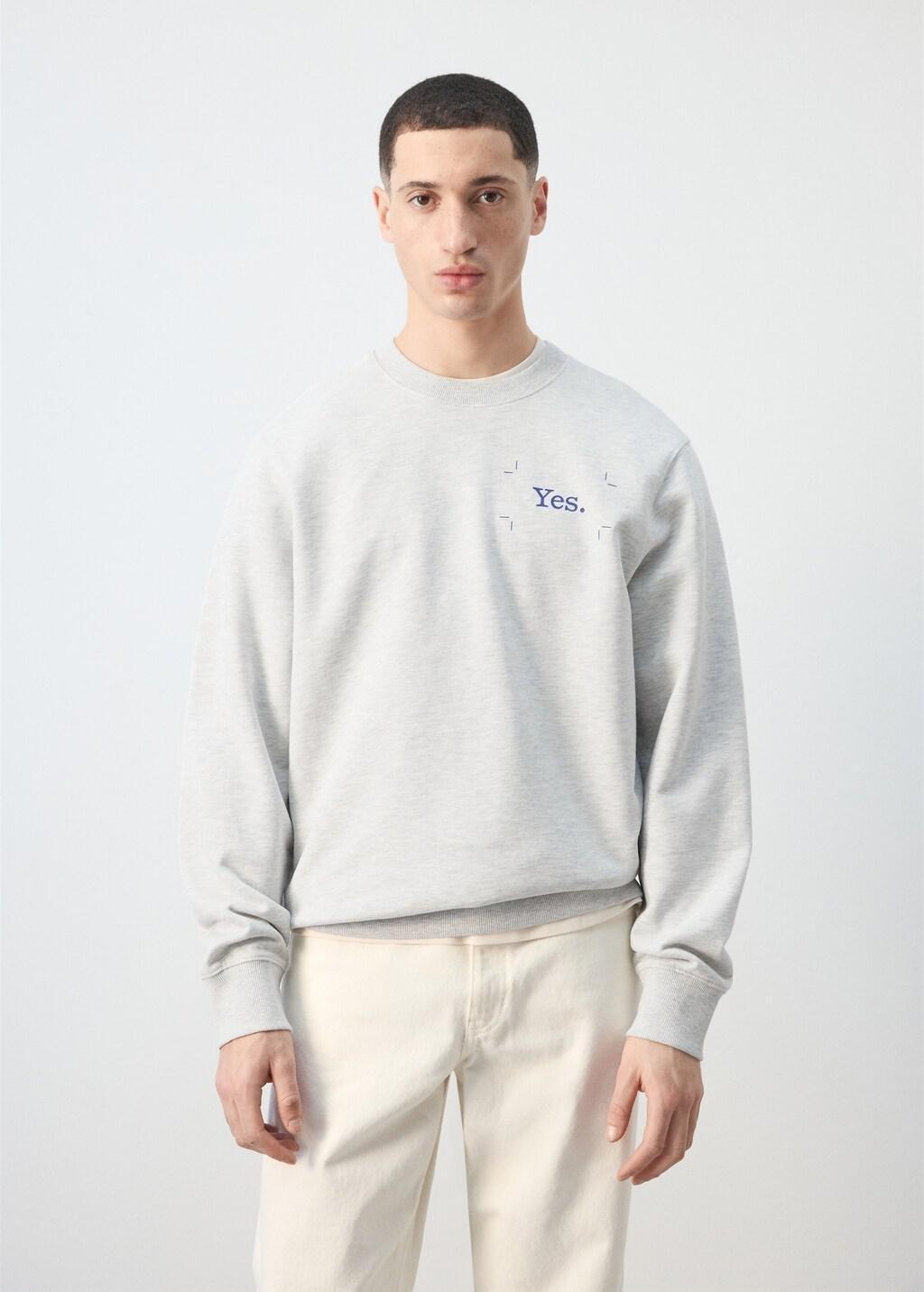 Grey Printed Sweatshirt 100% Cotton, 0201_94, large image number 3