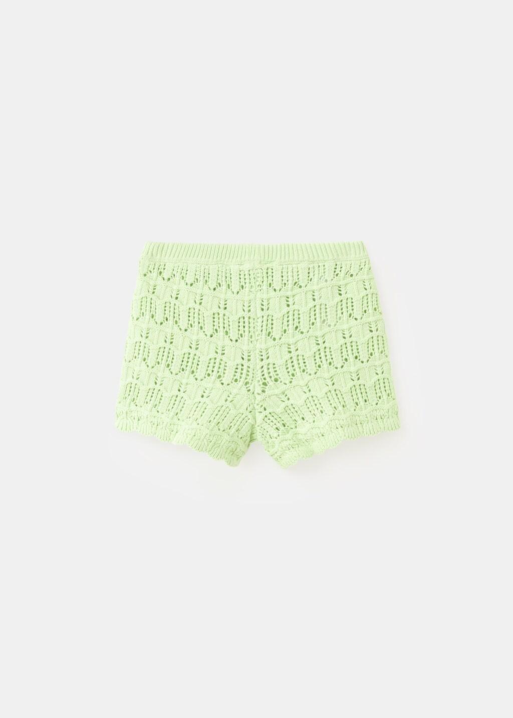 Green Crochet Knitted Shorts, Baby Girl, 0201_42, medium