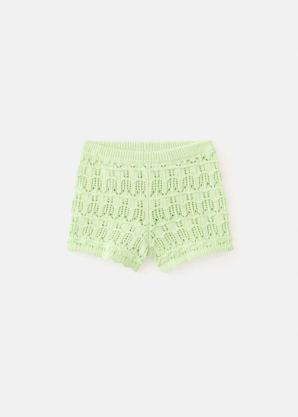 Green Crochet Knitted Shorts, Baby Girl, 0201_42, large image number 5