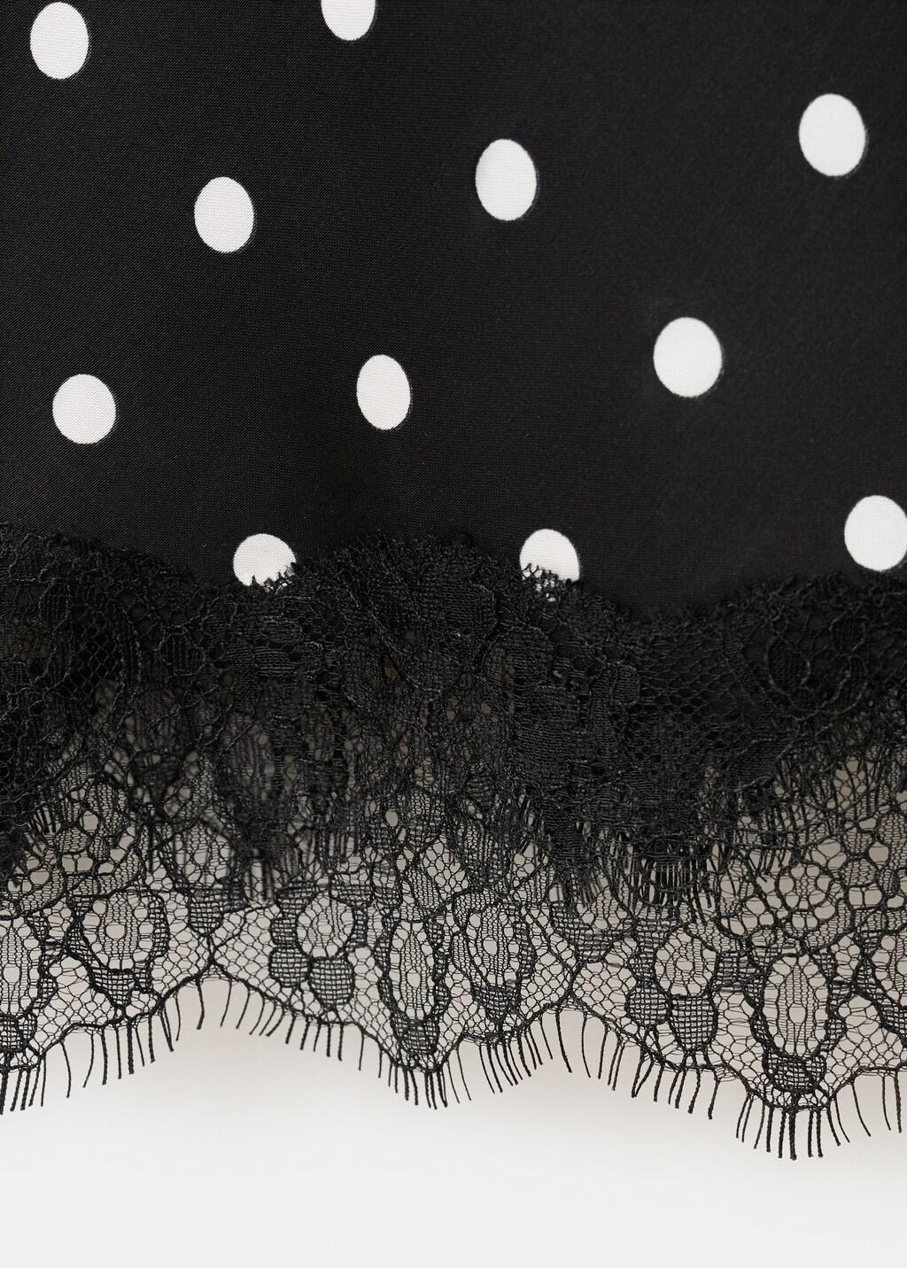 Black Long Lace Polka Dot Top, 0201_99, large image number 5