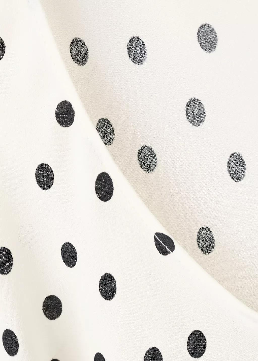 White Polka Dot Midi Dress, Natural White, large image number 1