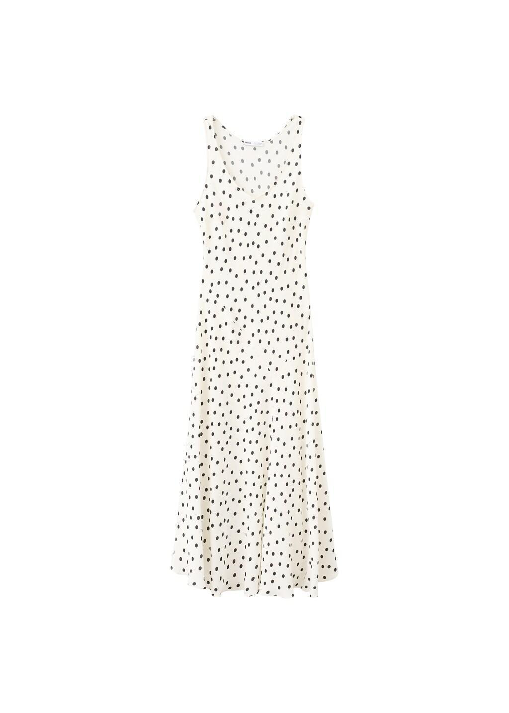 White Polka Dot Midi Dress, Natural White, large image number 7